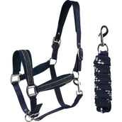 HORKA Halsterset Equestrian Pro Crystals & Pearls Blauw