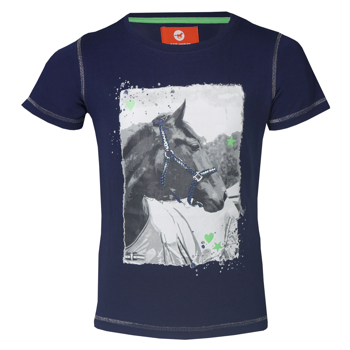 Red Horse T-Shirt met Print Blauw