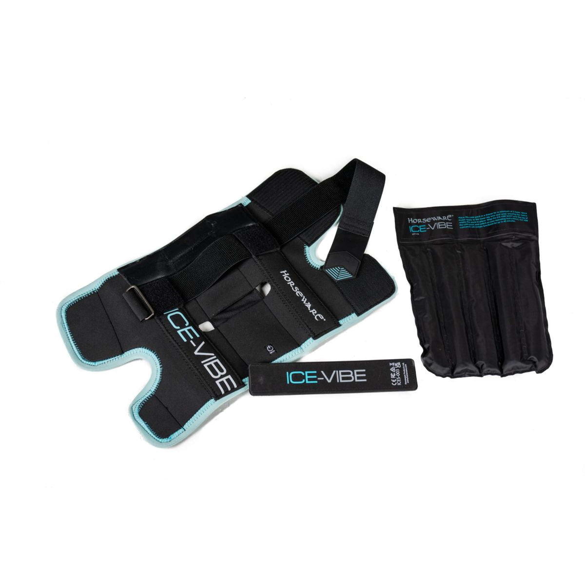 Ice-Vibe Knee Wrap II 2 Stuks Zwart/Aqua