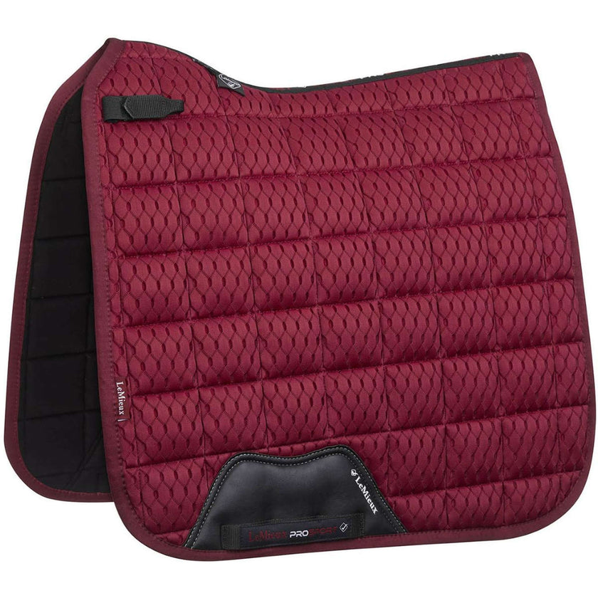 LeMieux Zadeldekje Carbon Mesh Air Square Dressuur Mulberry