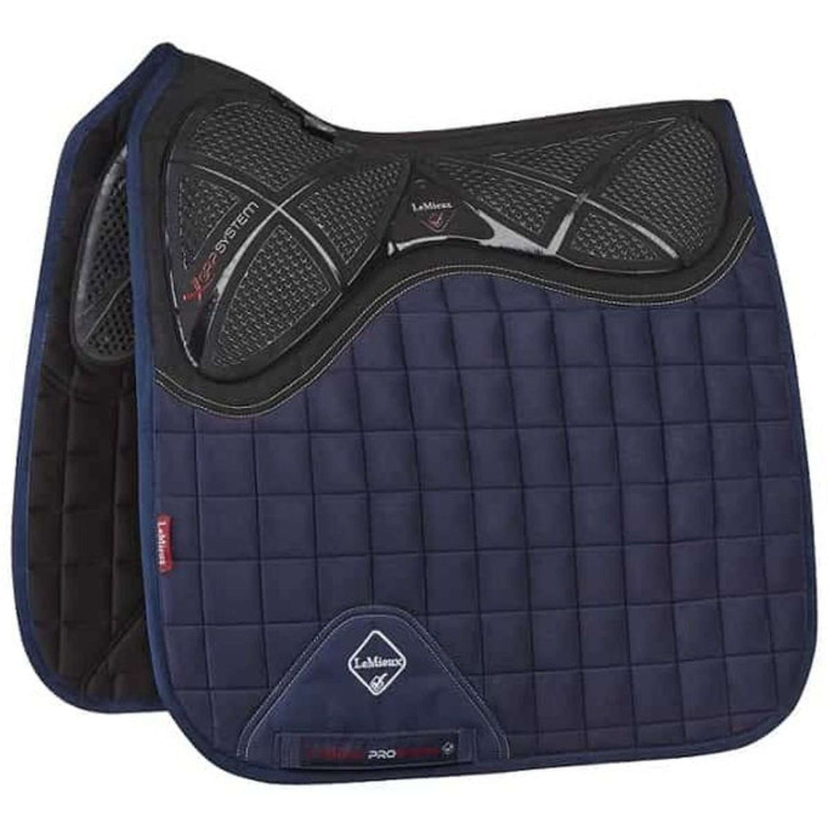 LeMieux Zadeldekje X-Grip Twin Square Dressuur Navy