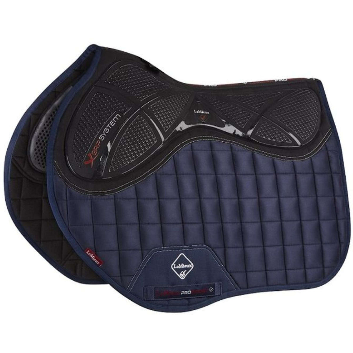 LeMieux Zadeldekje X-Grip Twin Square EuroJump Navy