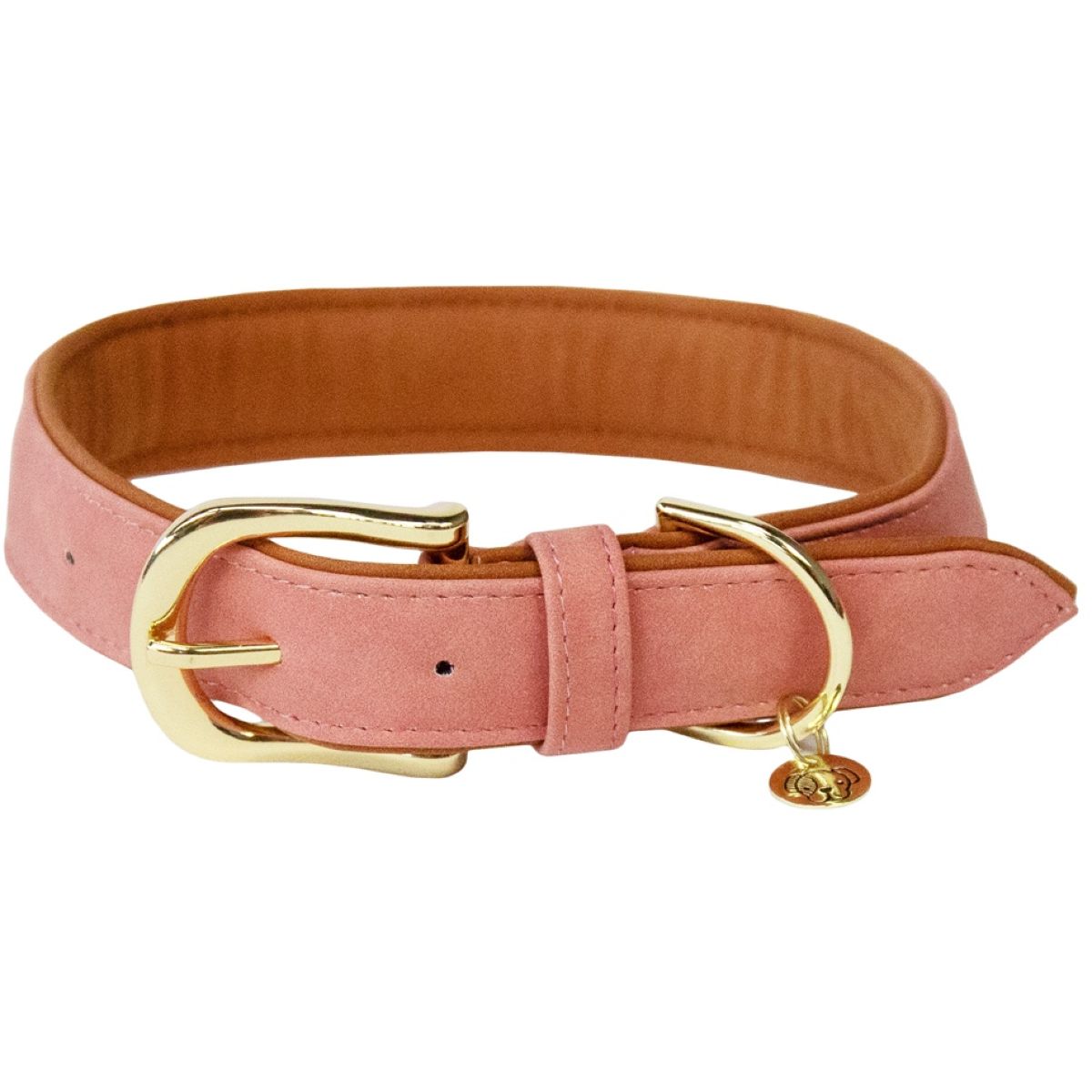 Kentucky Hondenhalsband Soft Vegan Leather Peach/Bruin