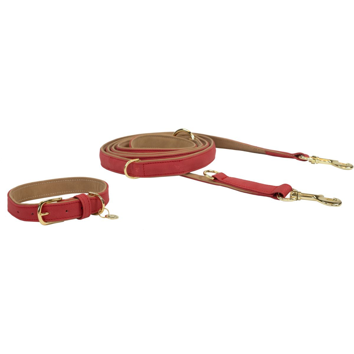 Kentucky Hondenhalsband Soft Vegan Leather Rood/Beige