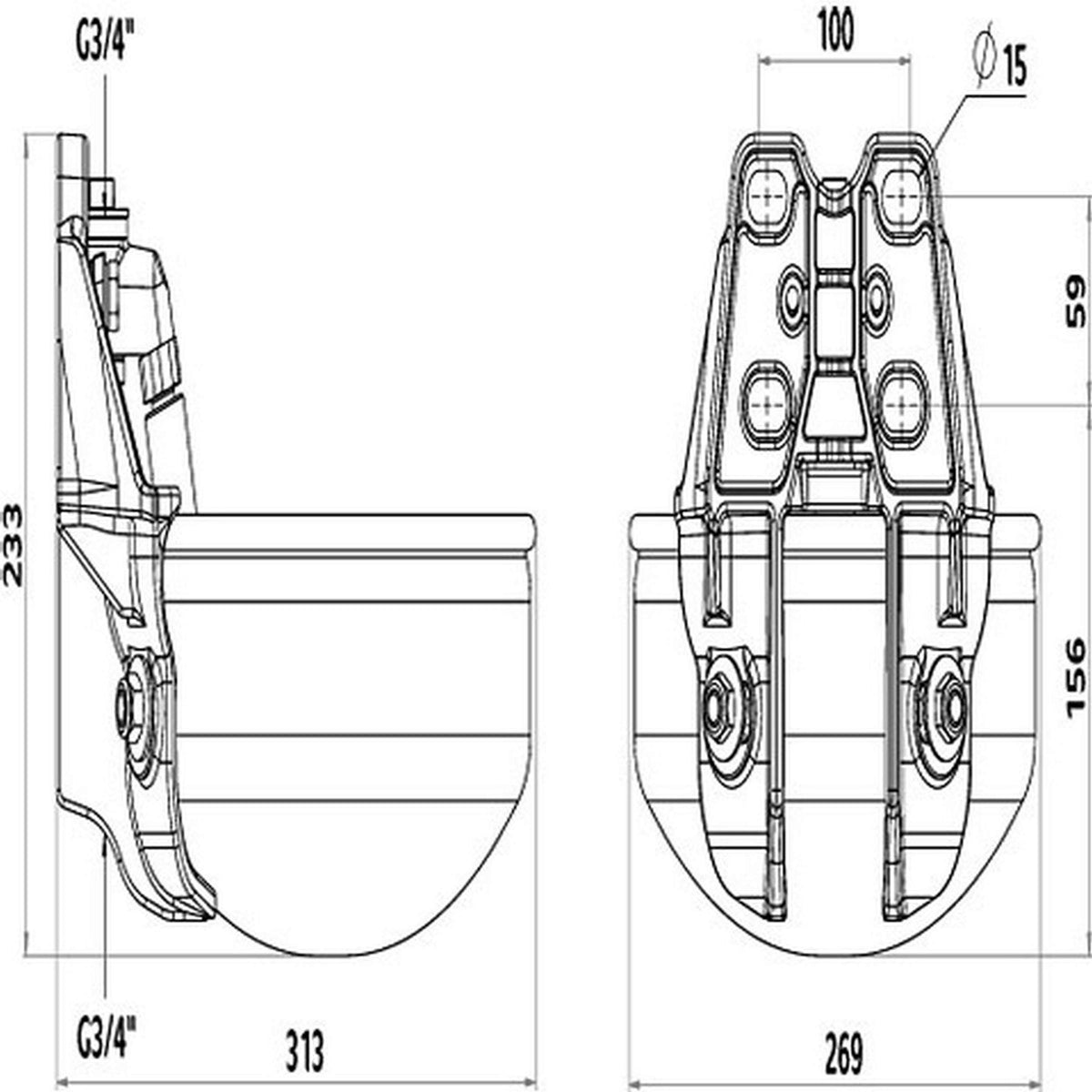 Kerbl Drinkbak RVS met Buisventiel 3/4inch