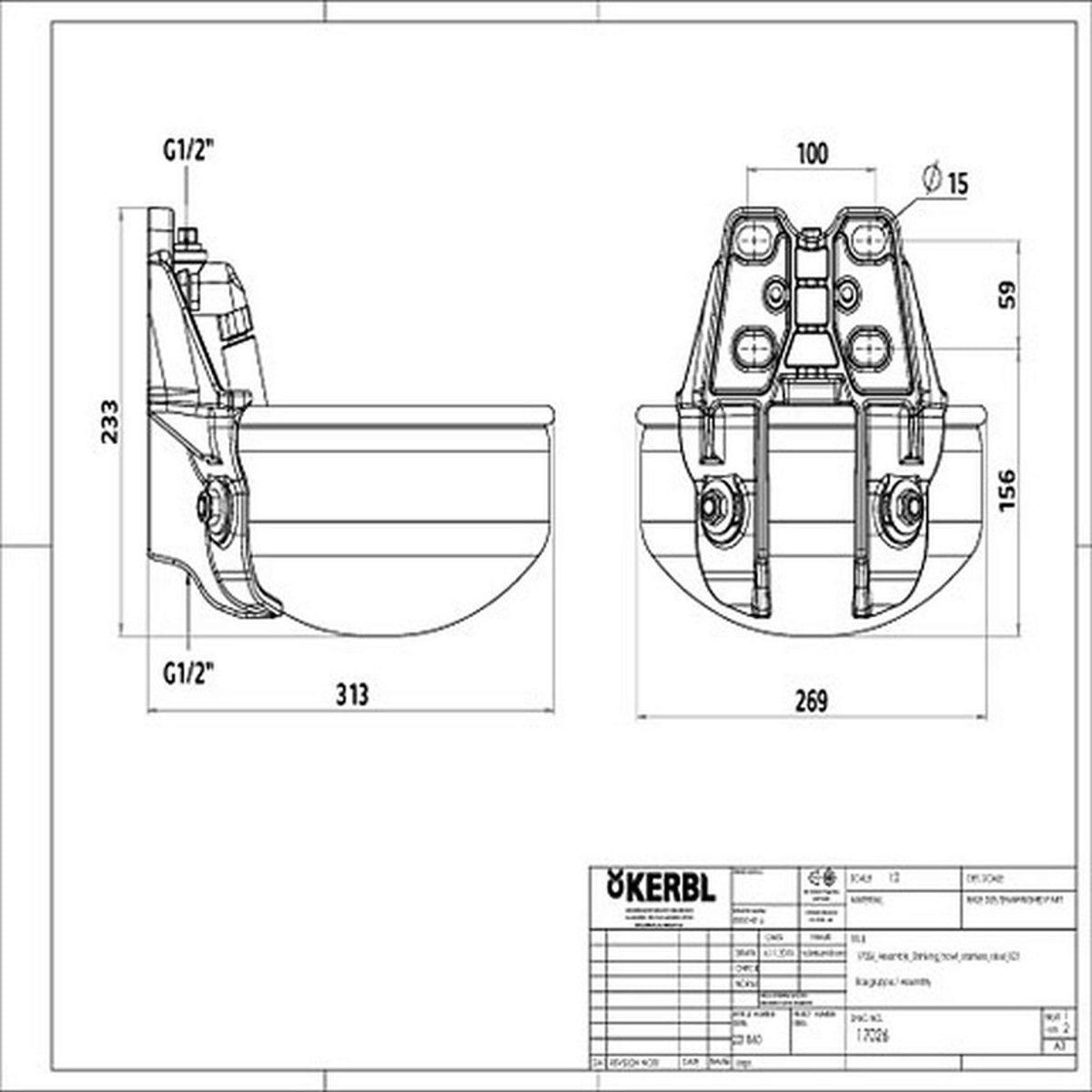 Kerbl Eurofarm Ventieldrinkbak Rvs