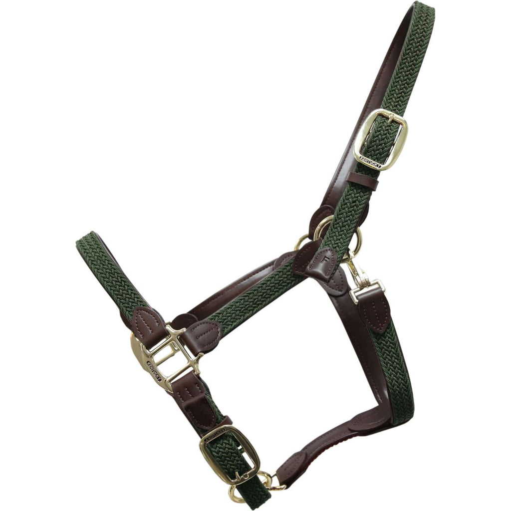 Kentucky Halster Gevlochten Nylon Olive Green