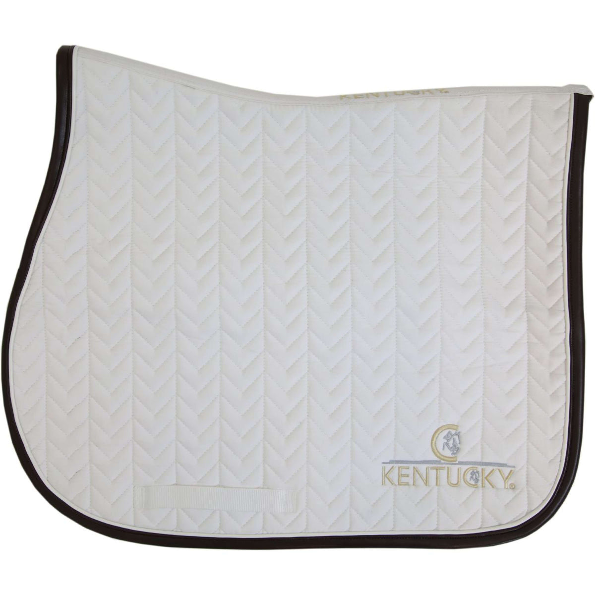 Kentucky Zadeldekje Springen Fishbone Leather White