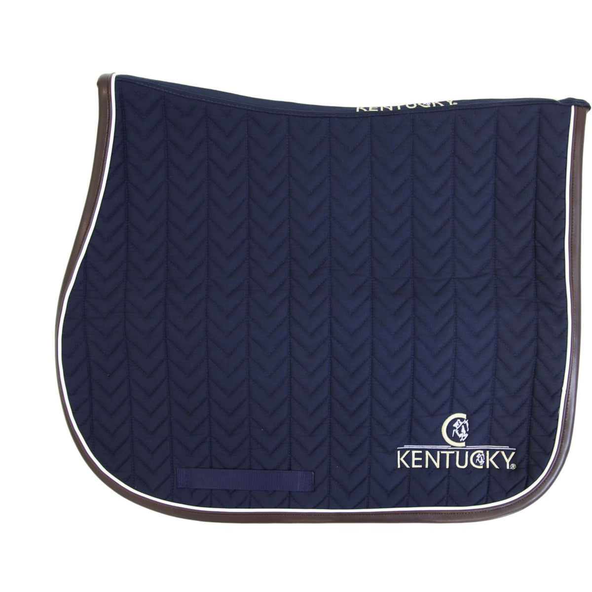 Kentucky Zadeldekje Springen Fishbone Leather Navy