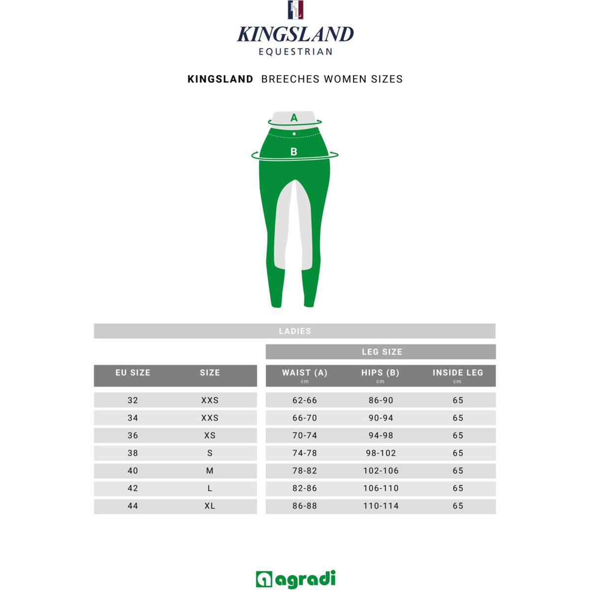 Kingsland Rijbroek Kadi E-Tec Full-Grip Dames Navy