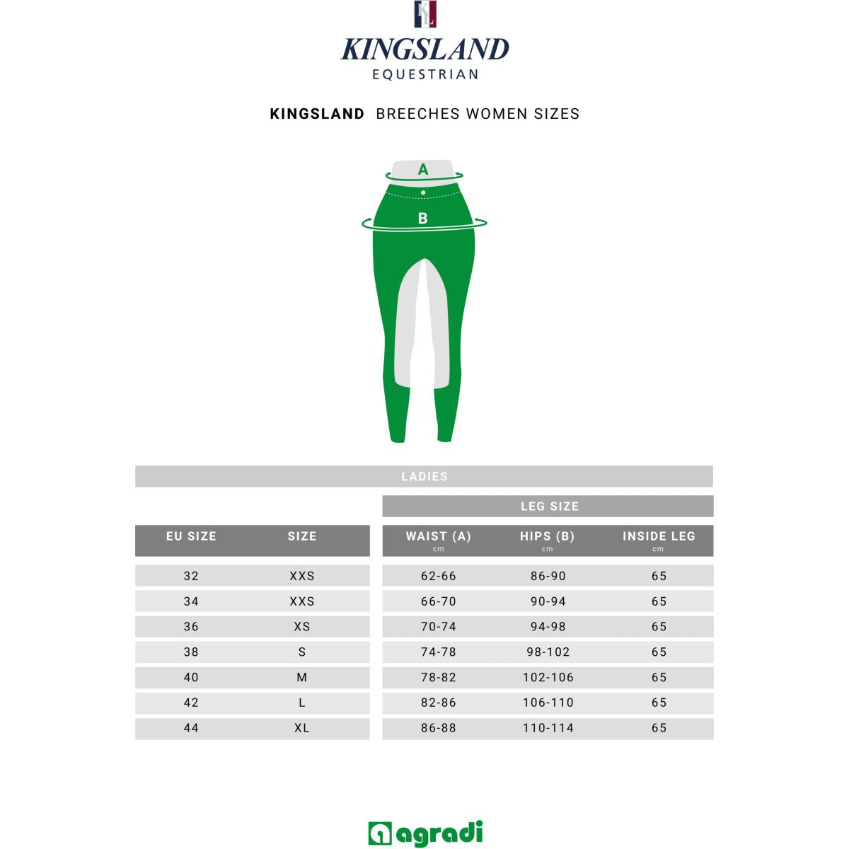 Kingsland Rijbroek Kadi E-Tec knee-Grip Dames Grijs