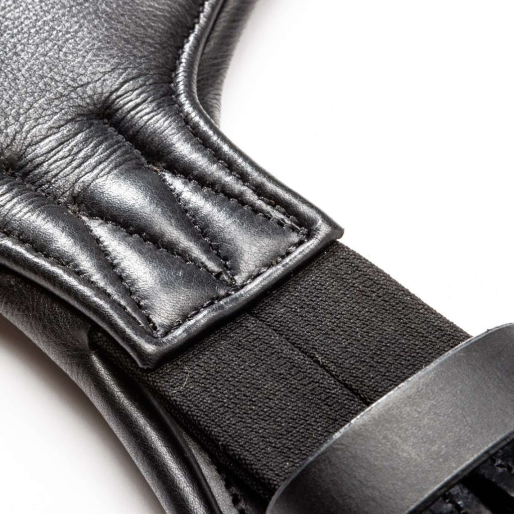 Kavalkade Dressuursingel Casper Soft Leather met Elastiek Zwart