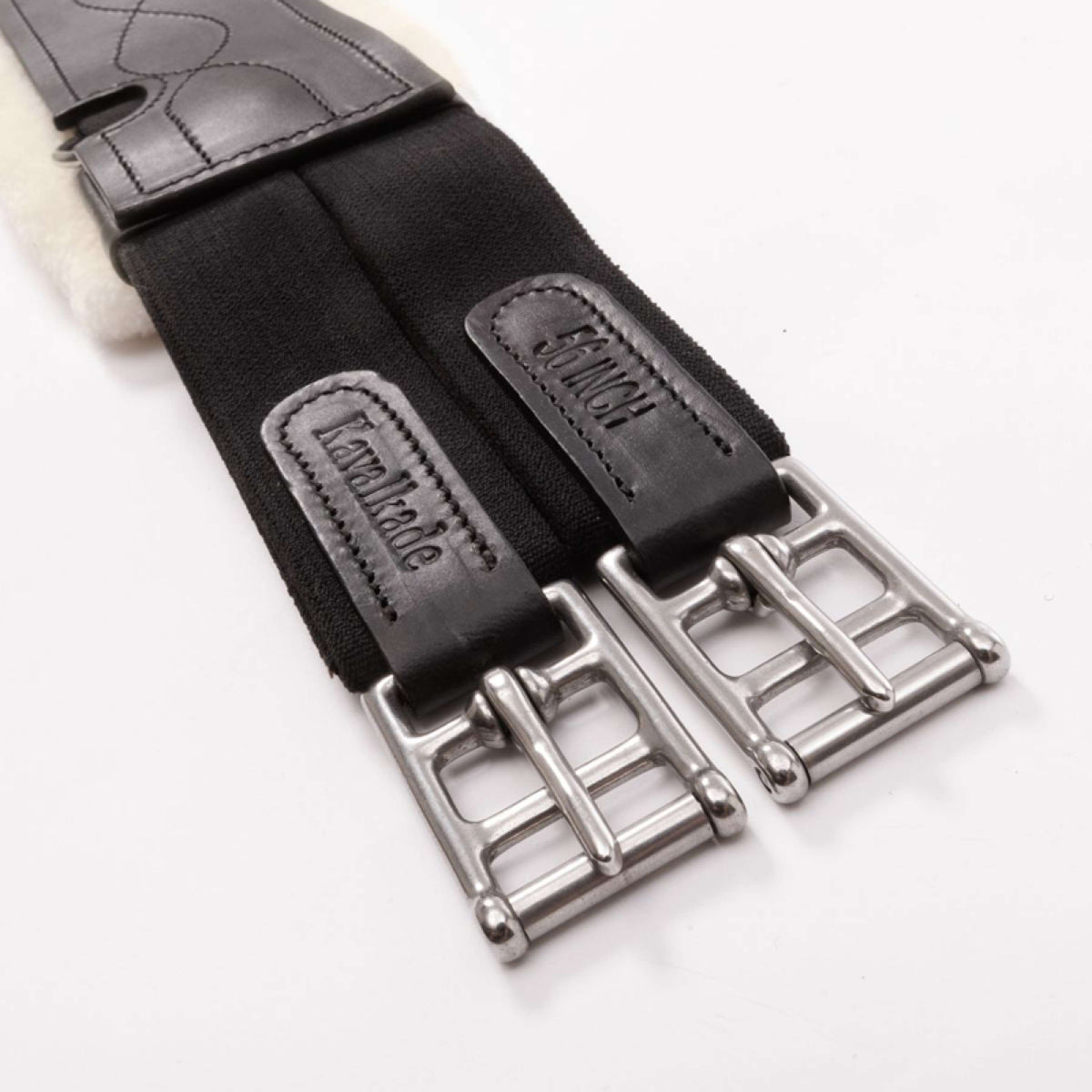 Kavalkade Veelzijdigheidssingel Casper Oiled Leather Faux Fur met Elastiek Zwart/Naturel