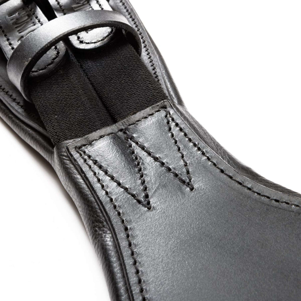 Kavalkade Dressuursingel Casper Oiled Leather met Elastiek Zwart