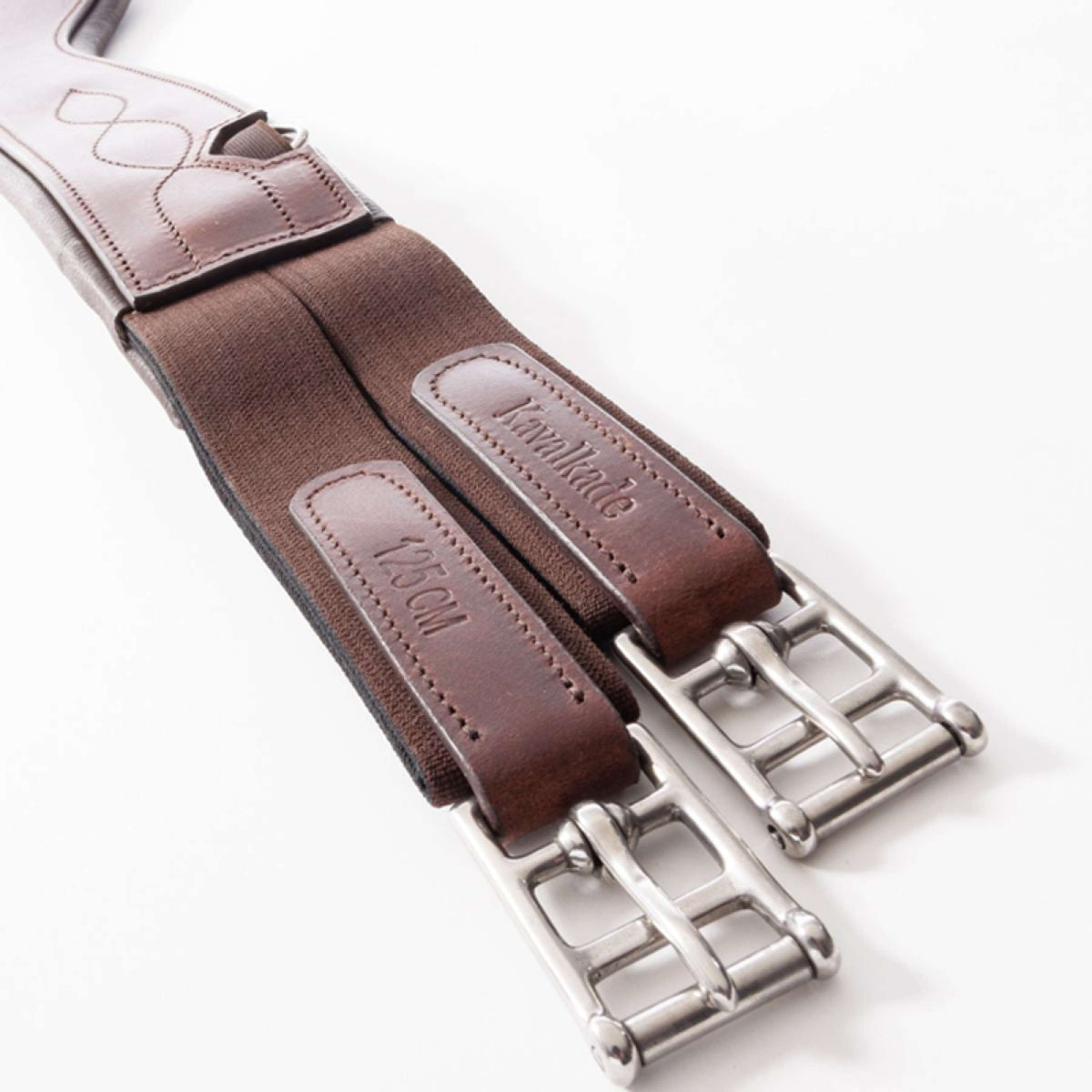Kavalkade Dressuursingel Atlas Oiled Leather met Elastiek Bruin