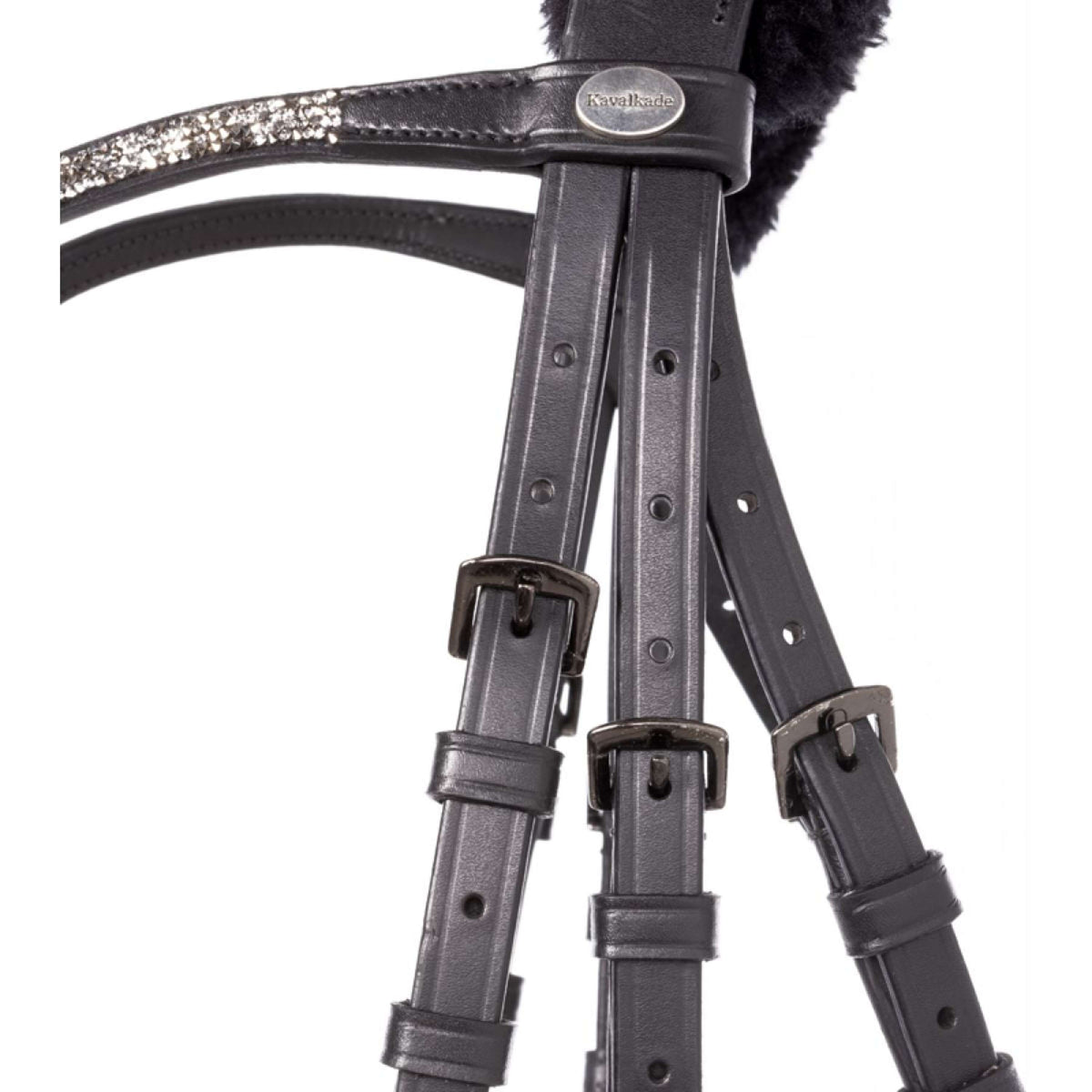 Kavalkade Hoofdstel Ivella Faux Fur Zwart/Patent/Zwart