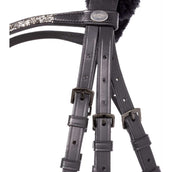 Kavalkade Hoofdstel Ivella Faux Fur Zwart/Patent/Zwart