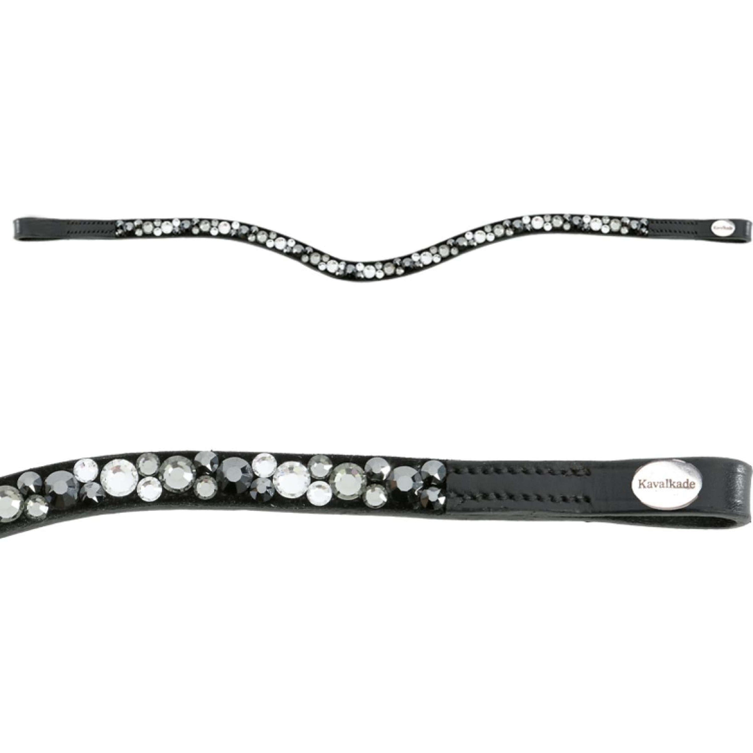 Kavalkade Frontriem Gebogen met Steentjes Grijs