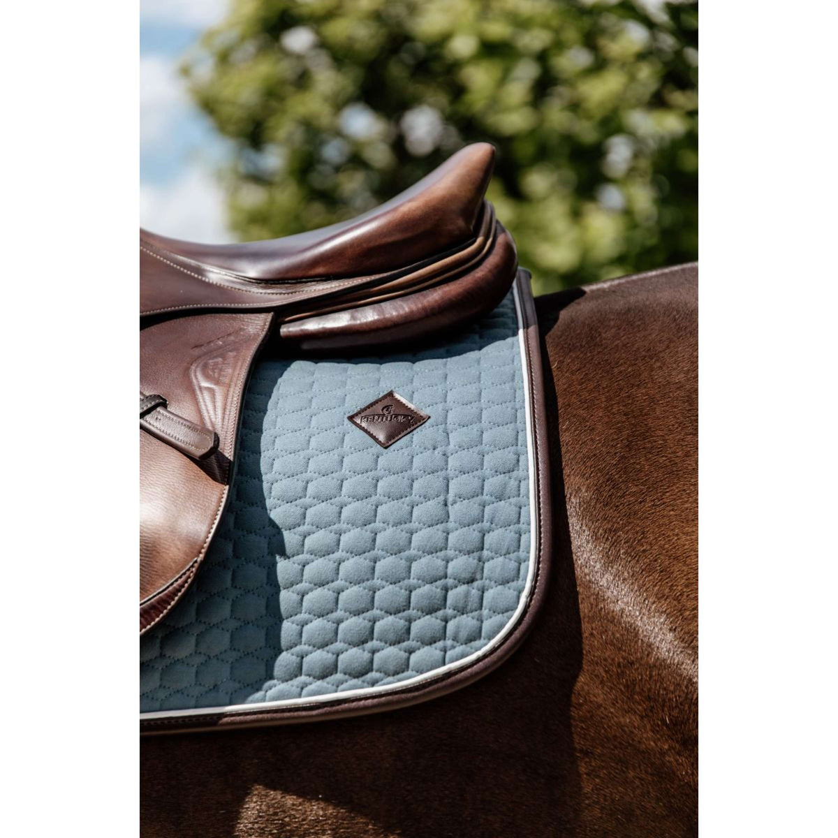 Kentucky Zadeldekje Springen Classic Leer Dusty Blue