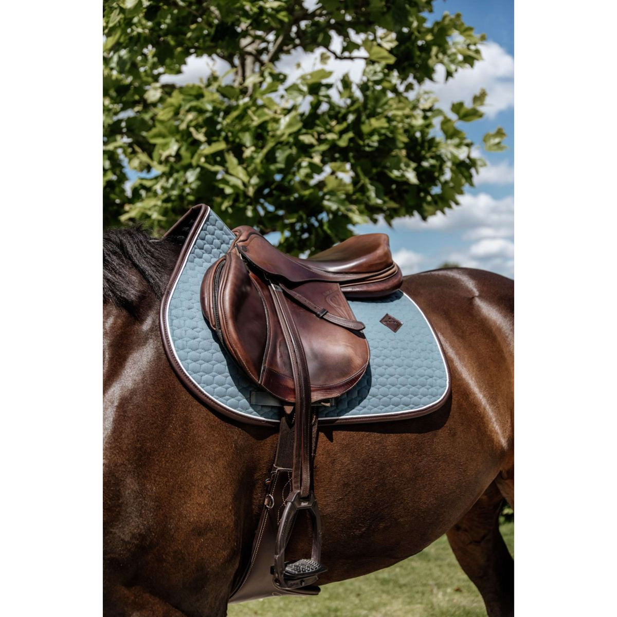 Kentucky Zadeldekje Springen Classic Leer Dusty Blue