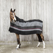 Kentucky Fleecedeken Heavy Square Stripes Zwart/Grijs