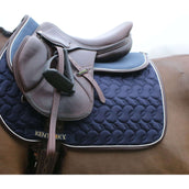 Kentucky Zadelonderlegger Halfpad Anatomic Absorb Navy/White/Brown