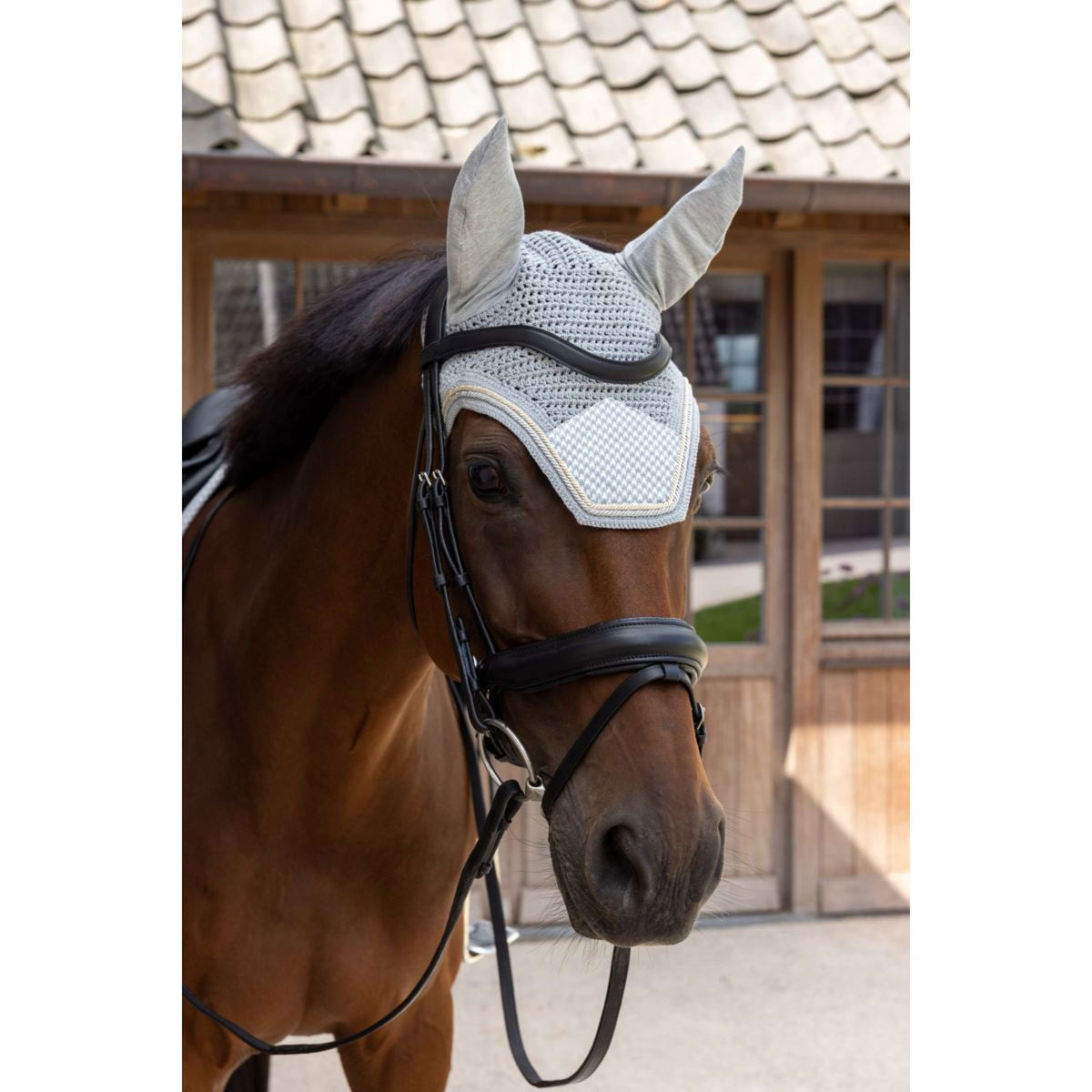 Kentucky Oornetje Wellington Velvet Pied de Poule Grijs/Wit