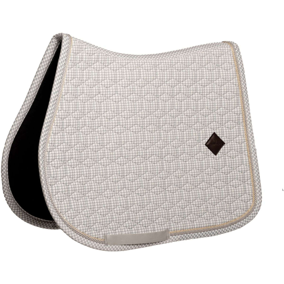 Kentucky Zadeldekje Velvet Pied de Poule Springen Grijs/Wit