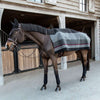 Kentucky Fleecedeken Heavy Square Stripes Zwart/Grijs