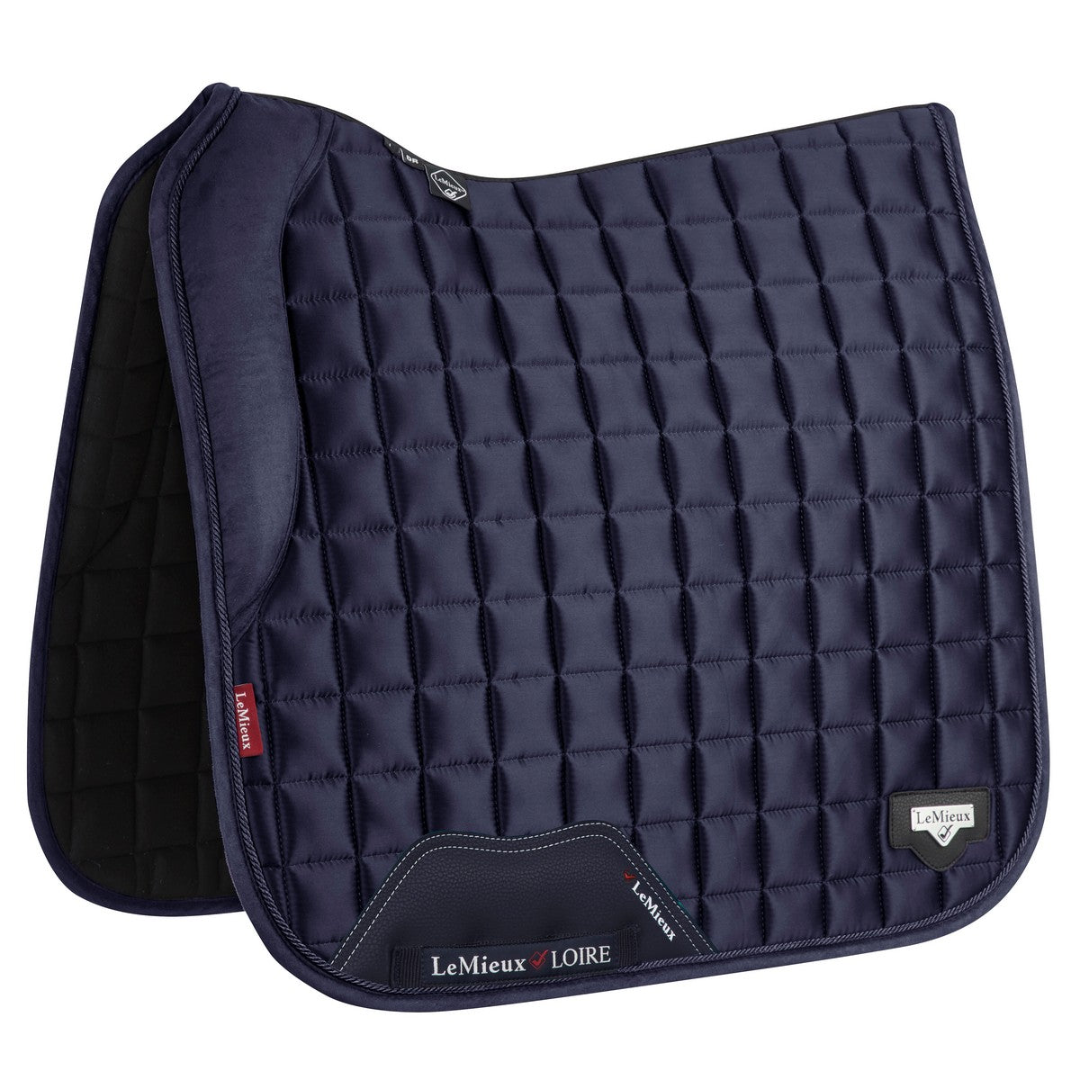 LeMieux Zadeldekje Loire Memory Satin Square Dressuur Navy