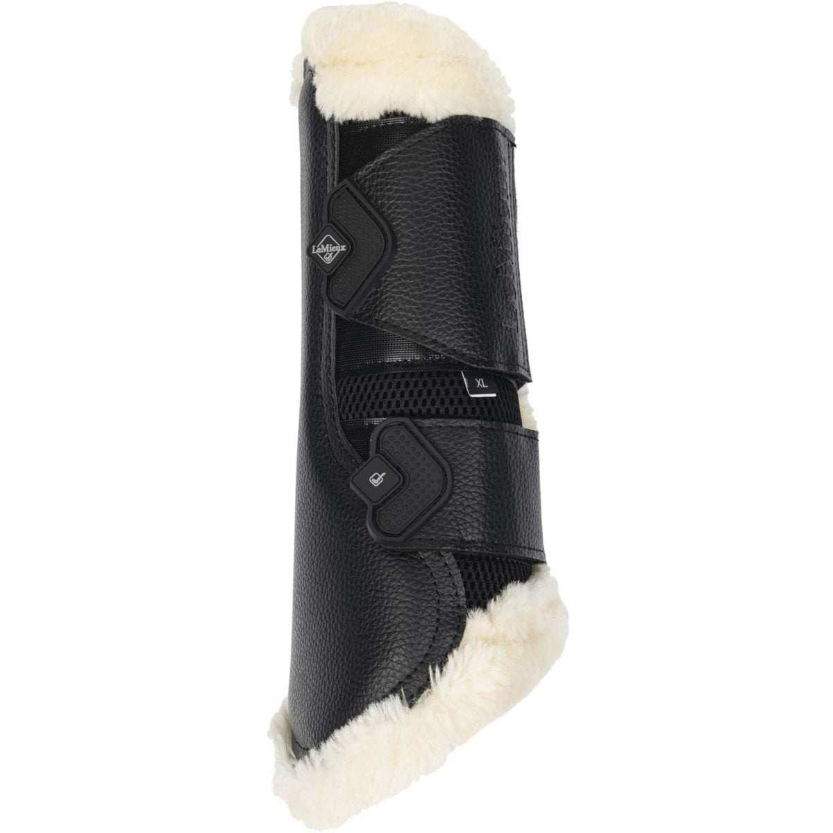 LeMieux Brushing Boots Fleece Edge Mesh Zwart/Naturel