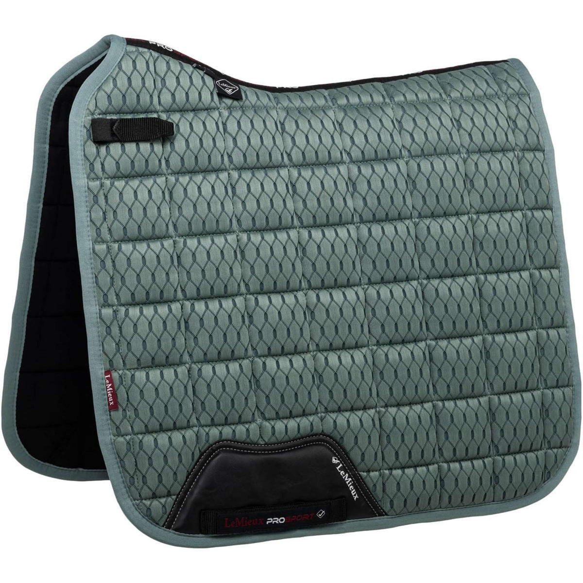 LeMieux Zadeldekje Carbon Mesh Air Square Dressuur Sage