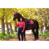 LeMieux Zadeldekje Suede Springen Cranberry