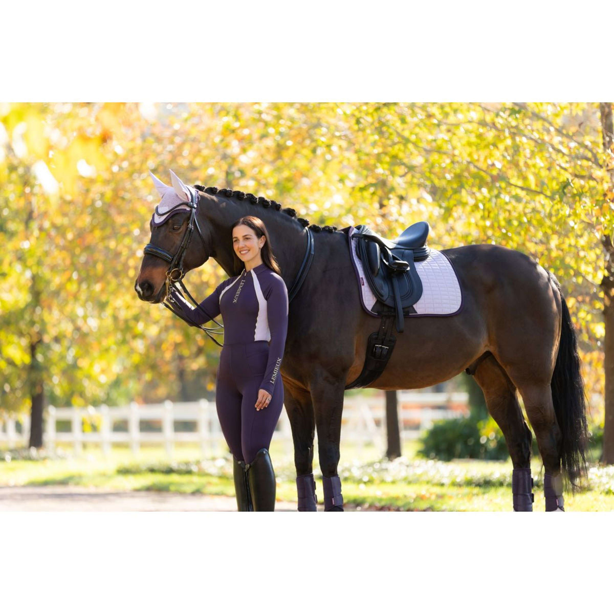 LeMieux Zadeldekje Suede Dressuur Lilac