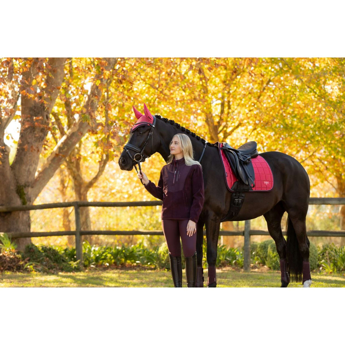 LeMieux Zadeldekje Loire Classic Dressuur Cranberry