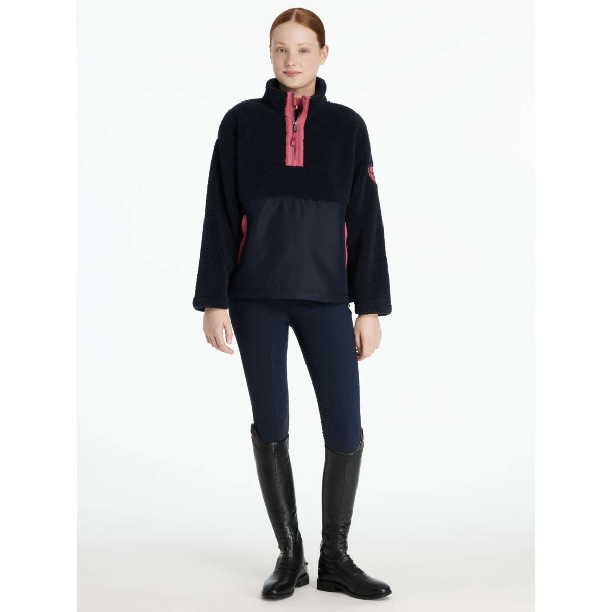 LeMieux Sweater Young Rider Tammy Teddy Fleece Navy