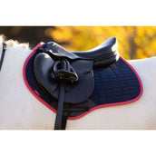 LeMieux Zadeldekje Suede Springen Navy/Cranberry