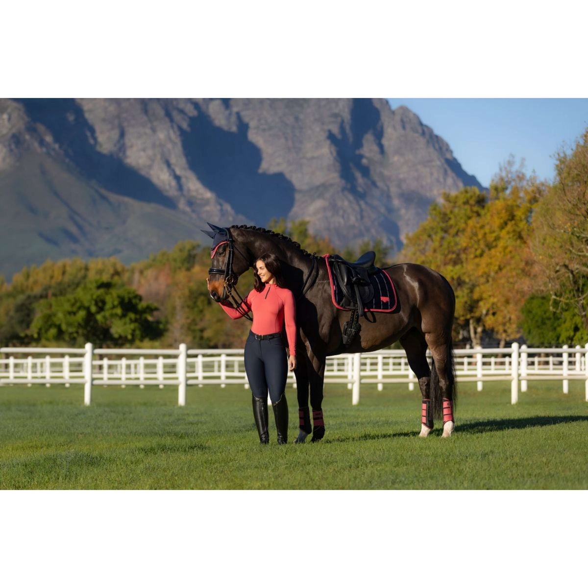 LeMieux Zadeldekje Loire Classic Dressuur Navy/Cranberry