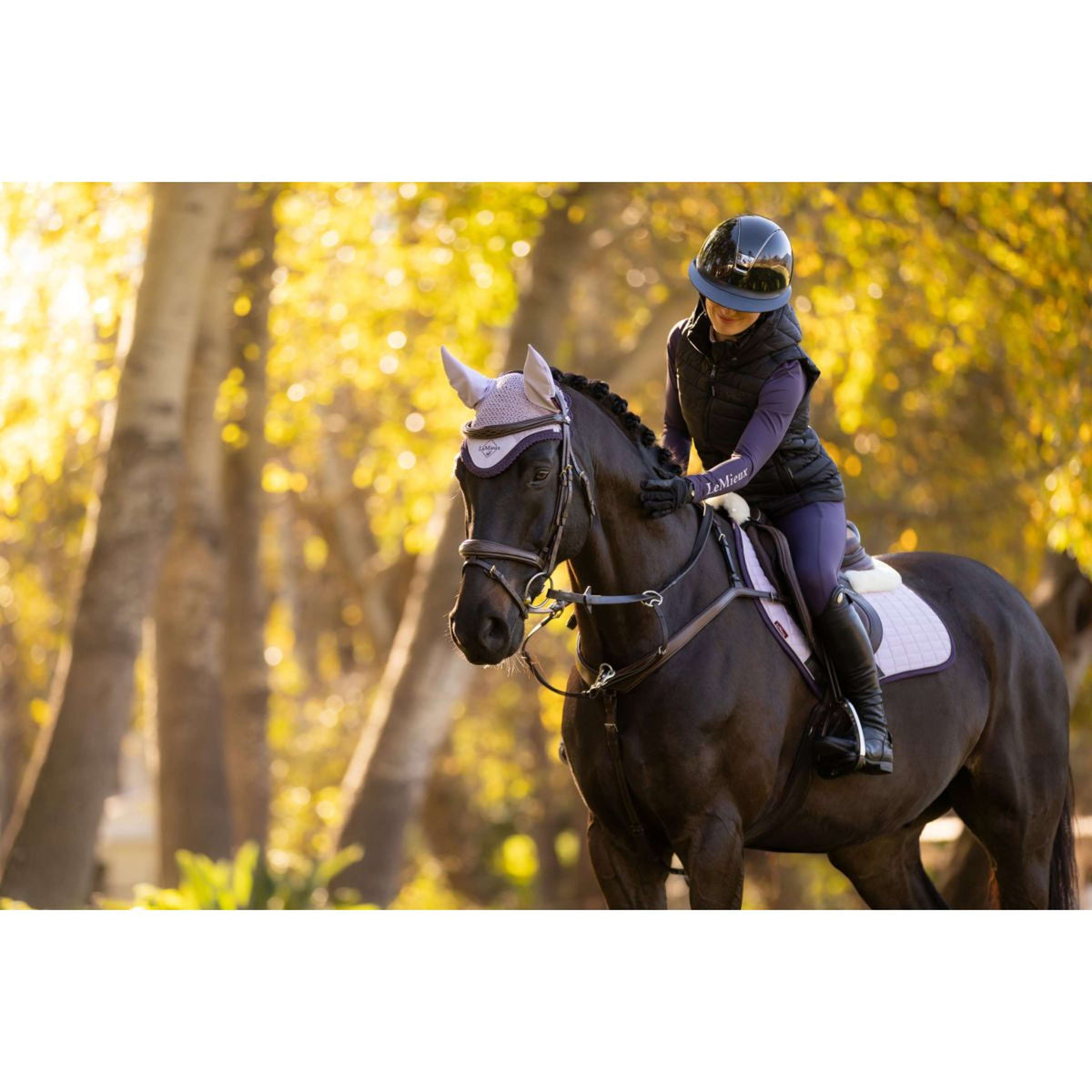 LeMieux Zadeldekje Merino Suede Springen Lilac