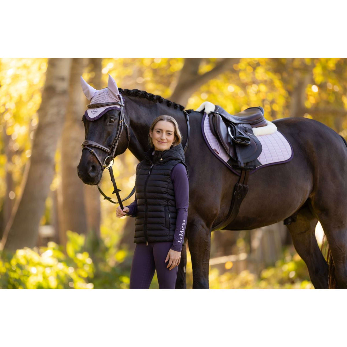 LeMieux Zadeldekje Merino Suede Springen Lilac