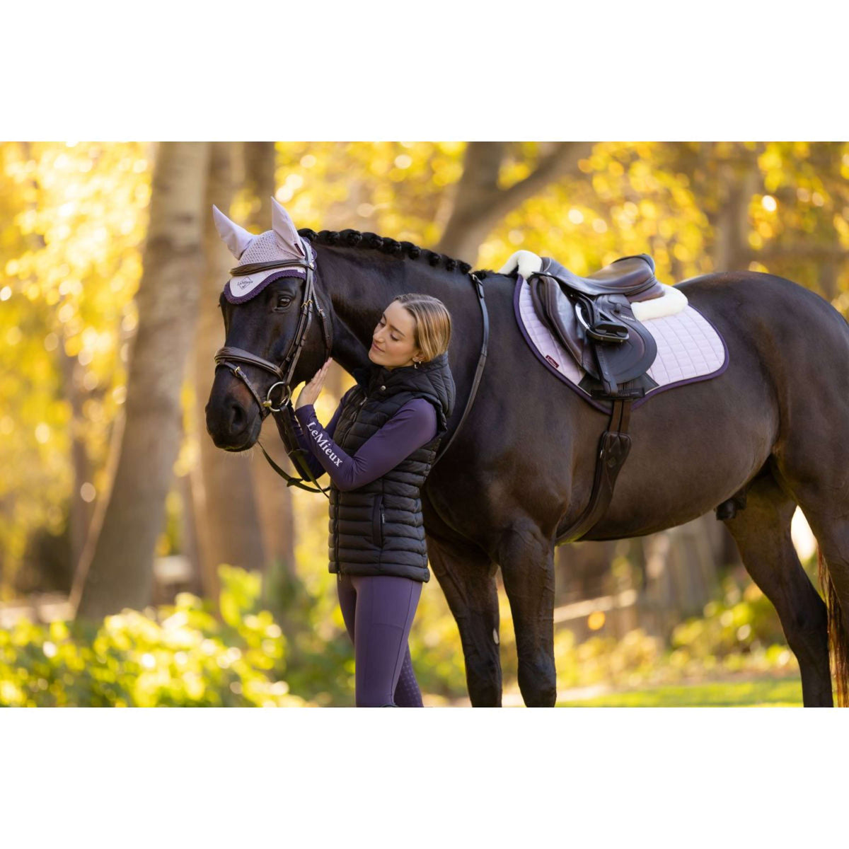LeMieux Zadeldekje Merino Suede Springen Lilac