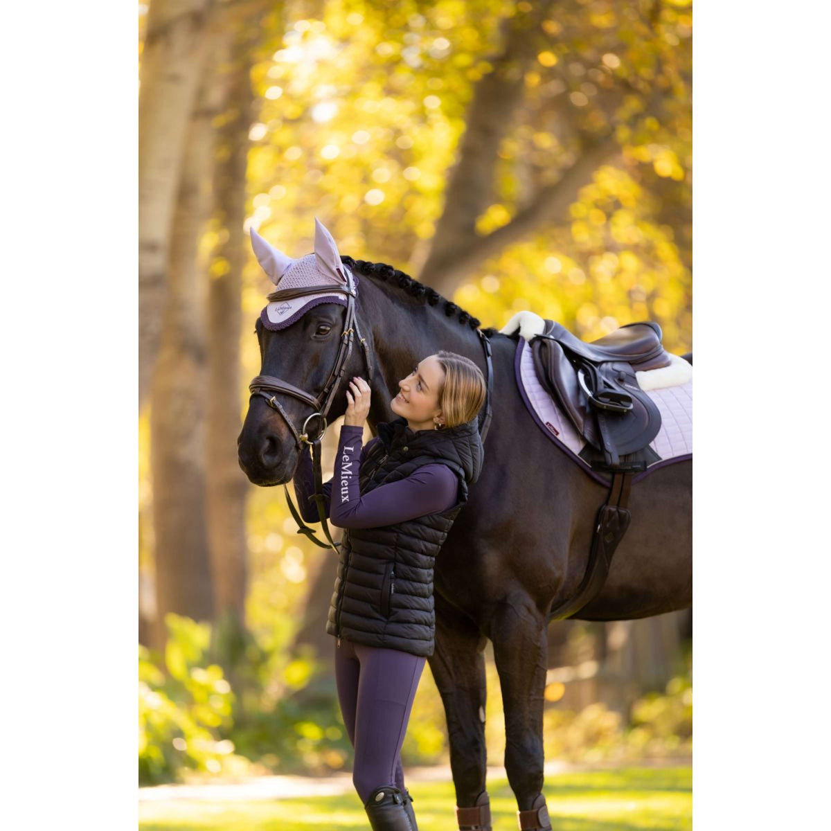 LeMieux Zadeldekje Merino Suede Springen Lilac