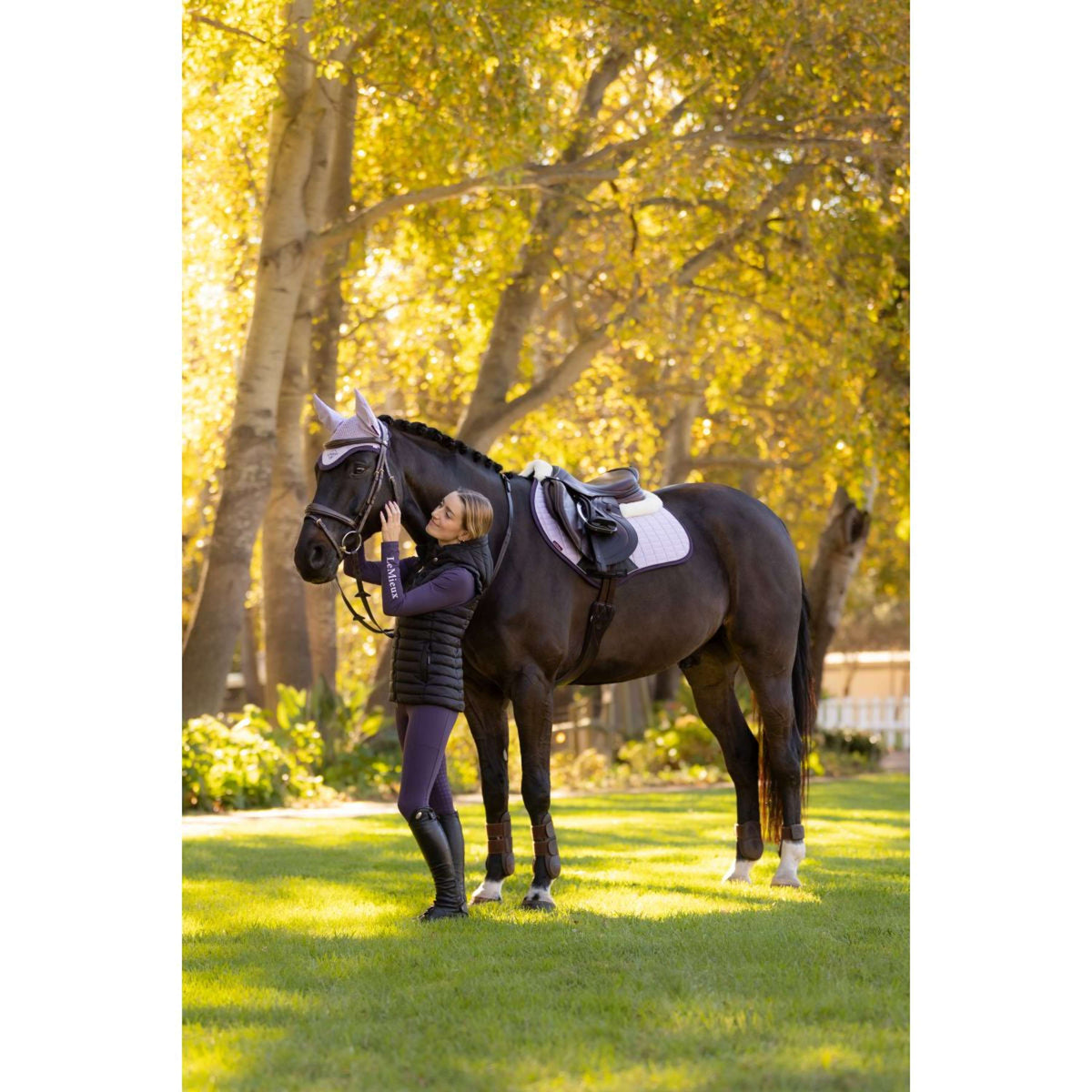 LeMieux Zadeldekje Merino Suede Springen Lilac