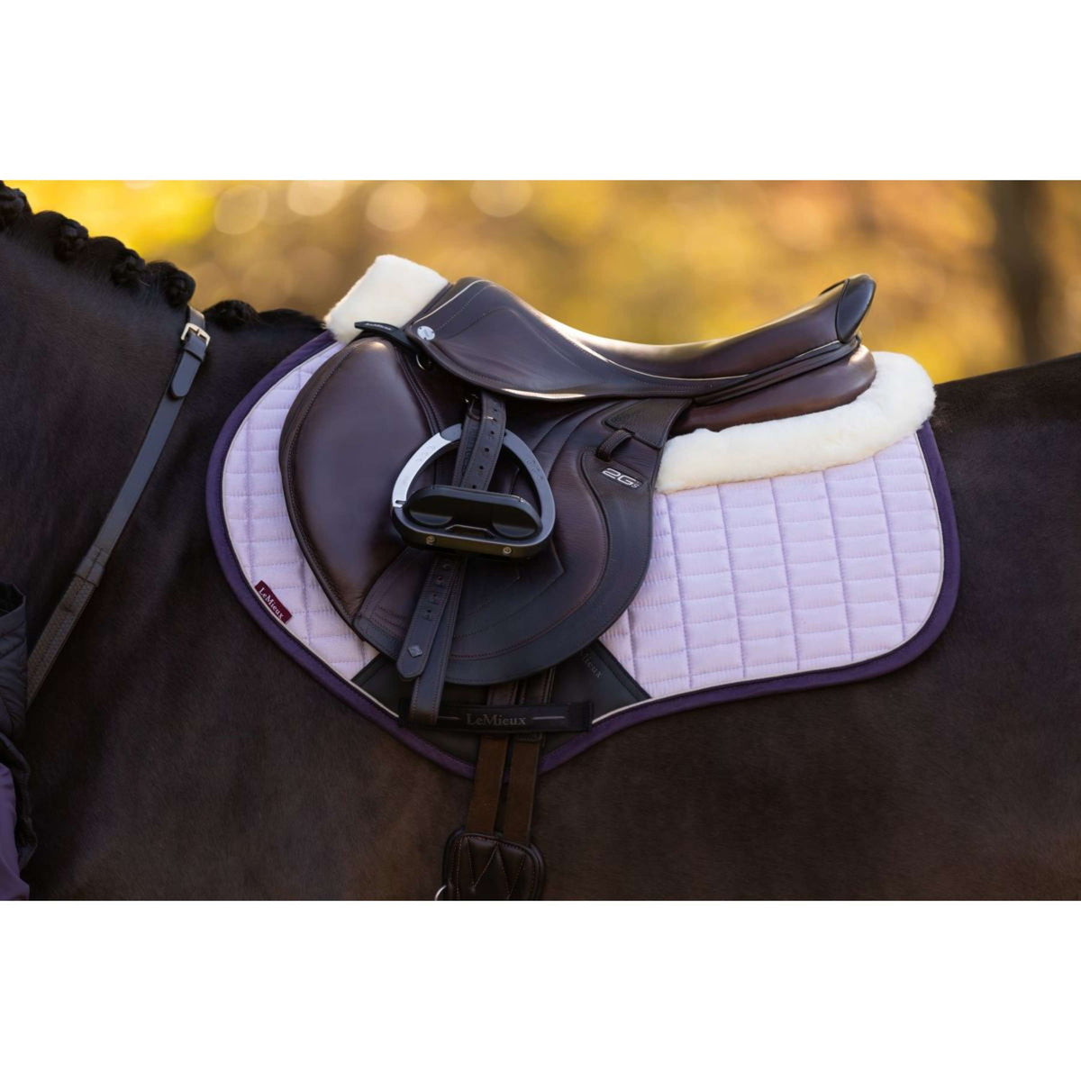 LeMieux Zadeldekje Merino Suede Springen Lilac