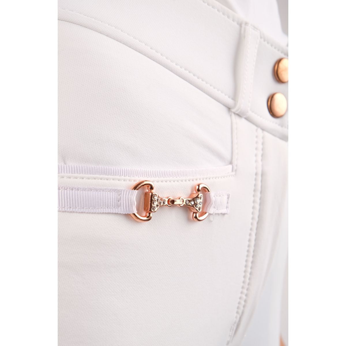 Montar Rijbroek Molly Rosegold Highwaist Full Grip Wit