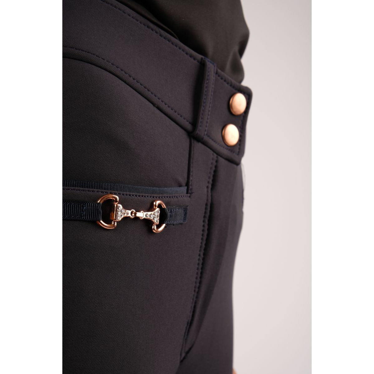 Montar Rijbroek Molly Rosegold Highwaist Full Grip Navy