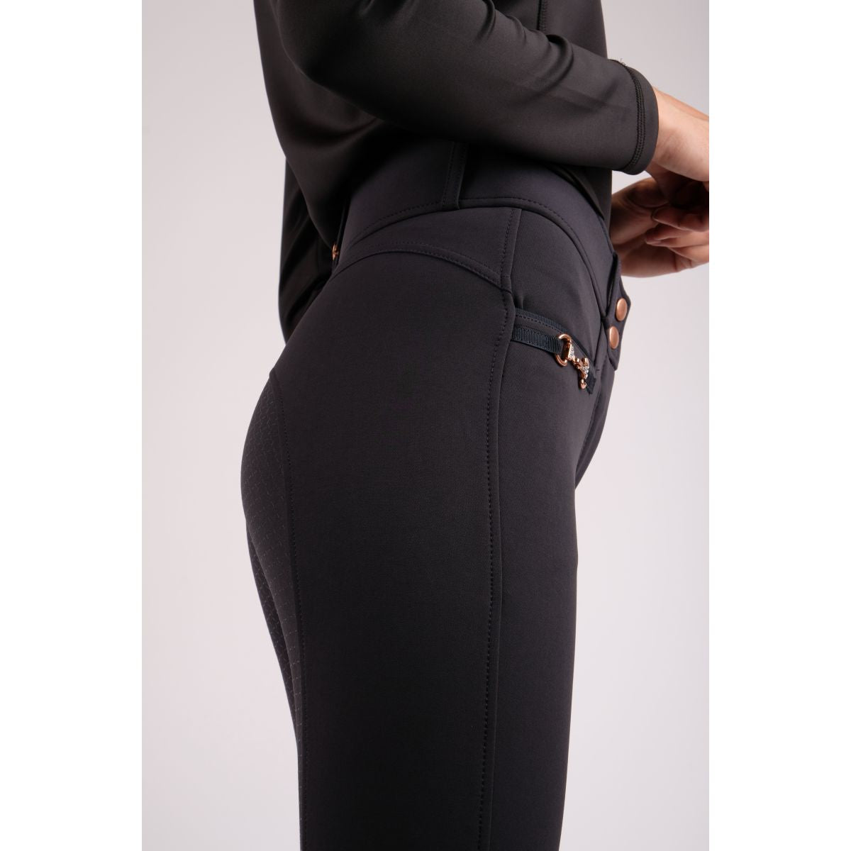 Montar Rijbroek Molly Rosegold Highwaist Full Grip Navy