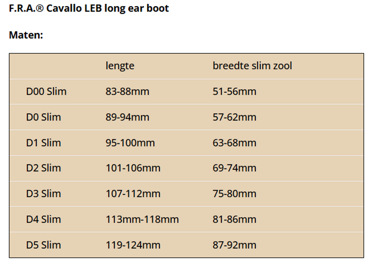 F.R.A. Cavallo Hoefschoen Ezel/Long Ear Boot Zwart
