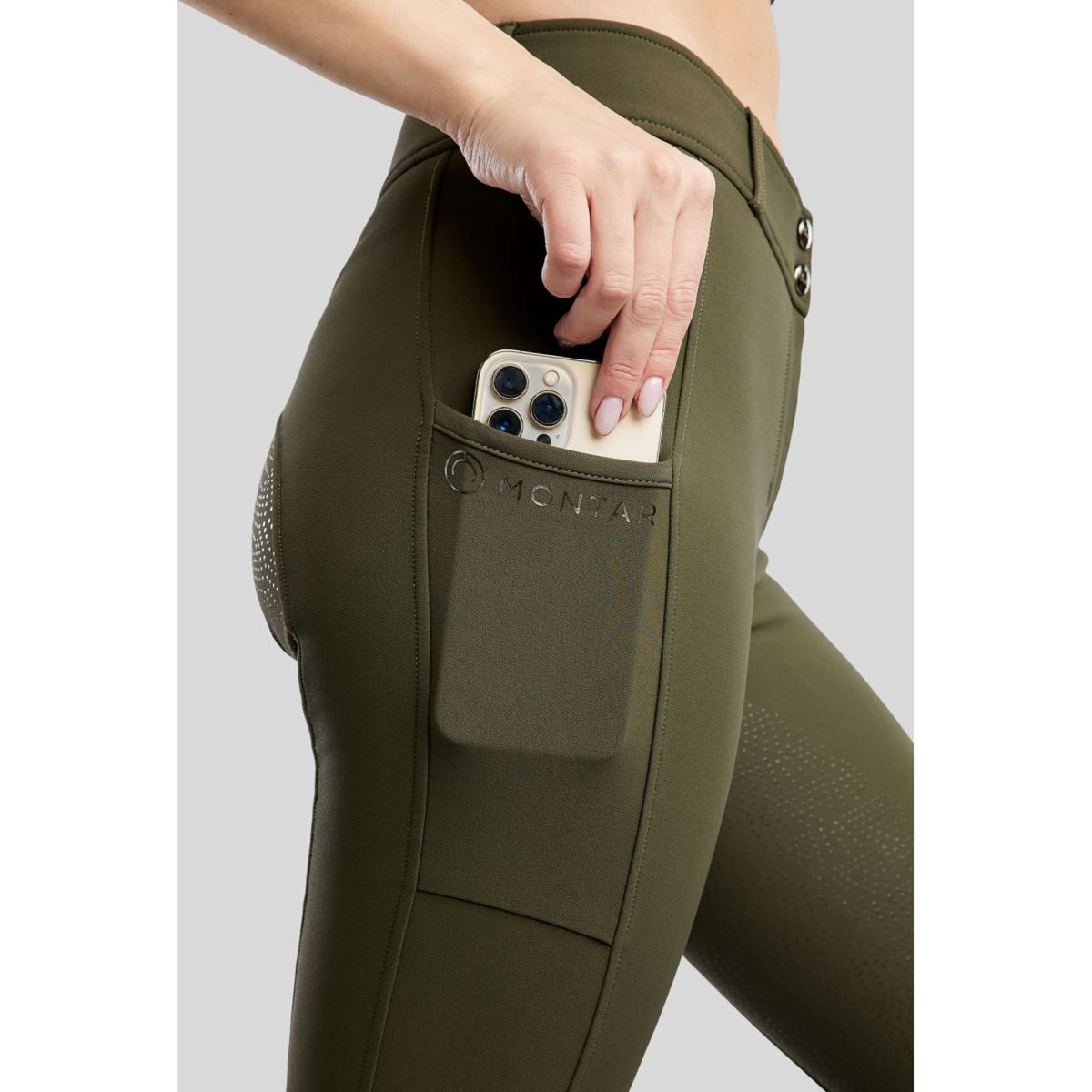 Montar Rijbroek Megan Full Grip Olive