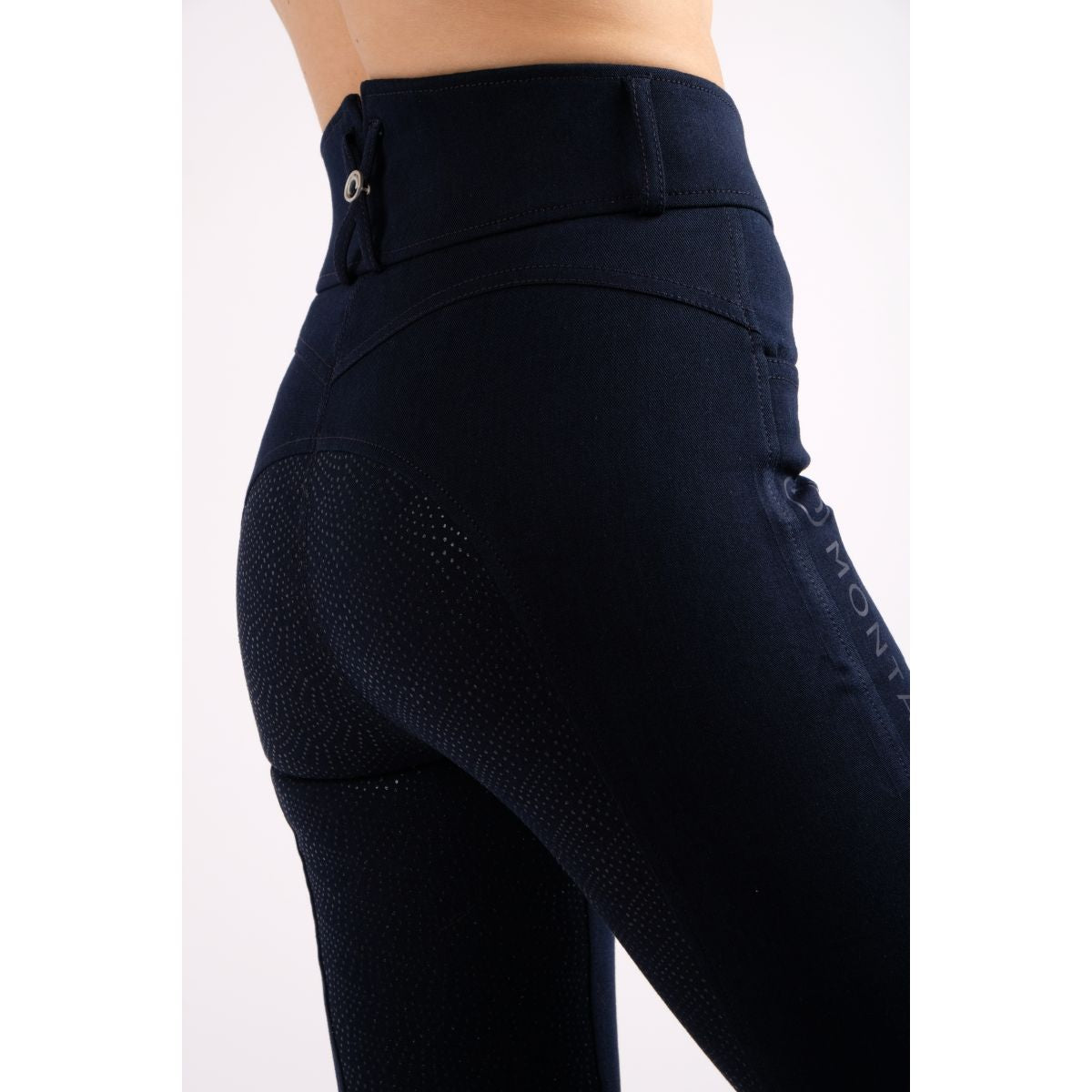 Montar Rijbroek Megan Yati Highwaist Full Grip Blue Denim